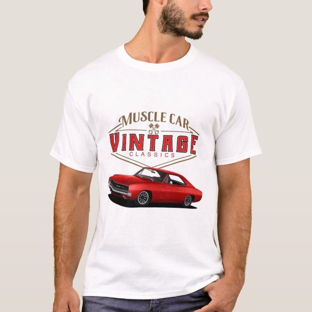 T-shirt Muscle Car Vintage Charger (Devant)