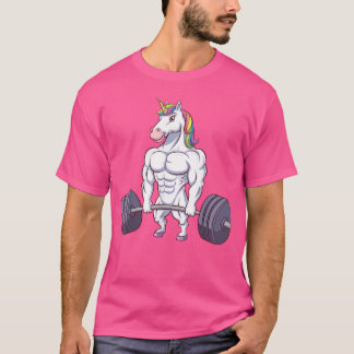 T-shirt Muscle Unicorne Lifting Barbell Power