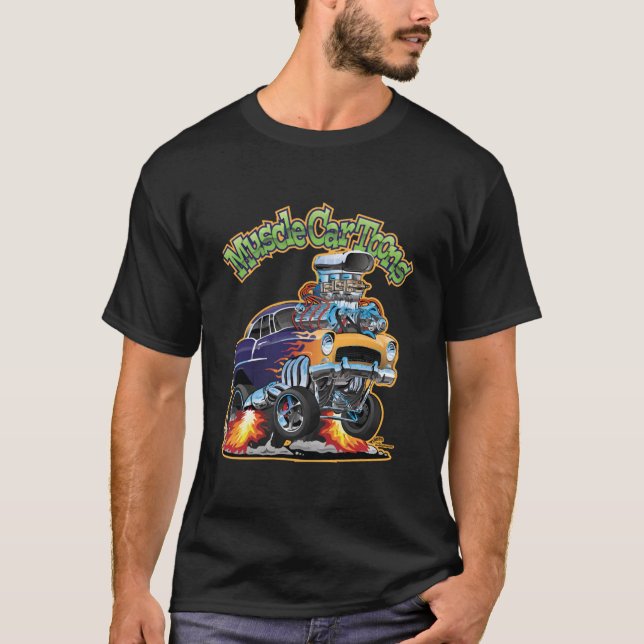 T-shirt Muscle Voiture Toons Automotive Cartoon Comic Book (Devant)