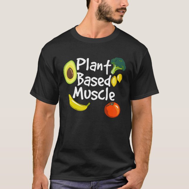 T-shirt Muscles à base de plante Vegan Fitness (Devant)