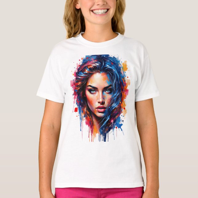 T-shirt Muse Chromatique - Portrait De Splash Néon (Devant)