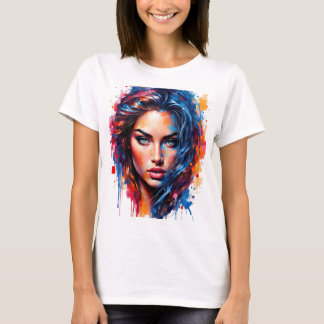 T-shirt Muse Chromatique - Portrait De Splash Néon