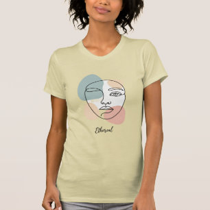 T-shirt "Muse minimaliste" Ligne géométrique Tee d'art