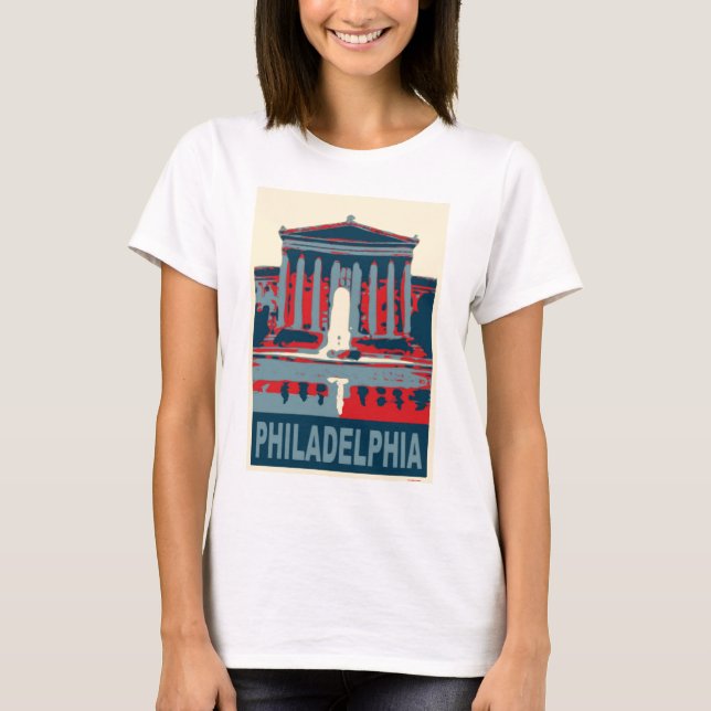 T-shirt Musée Philadelphie en Bleu (Devant)