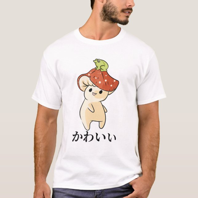 T-shirt Mushroom - Cute Kawaii Anime Frog - Japonais Aesth (Devant)
