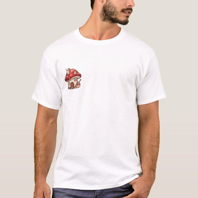 T-shirt Mushroom Snail Home (Devant)
