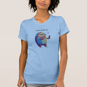 T-shirt "Music Finds Me" musique vibes design femmes slim