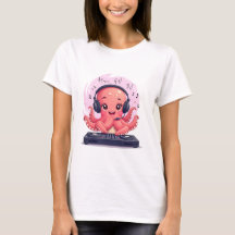 Music Girl, Happy Chick Smiling Octopus DJ