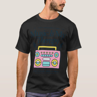 T-shirt Music Is Myherapy Retro Boombo Design girl