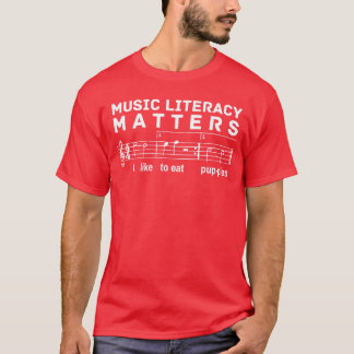 T-shirt music literacy s i like to eat puppies girl vintag