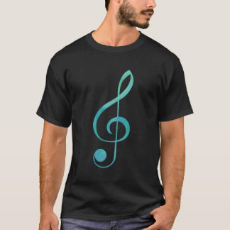 T-shirt Music Note Cadeau Turquoise Aquarelle Pour Une Fil