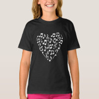 Music Notes Coeur (noir et blanc)