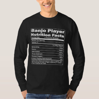 T-shirt Music Nutrition Facts Banjo Player