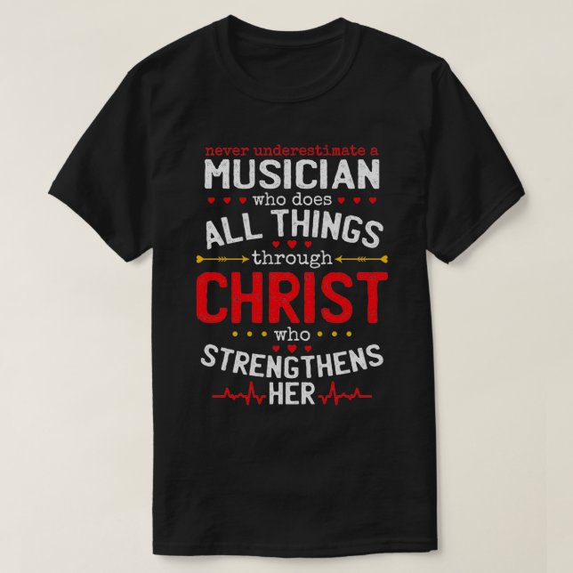 T-shirt Musicien Chrétien Et Amoureux De La Musique Chréti (Design devant)