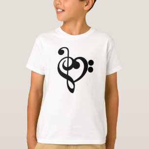 T-shirt Musicien Coeur de musique - Treble Bass Clef