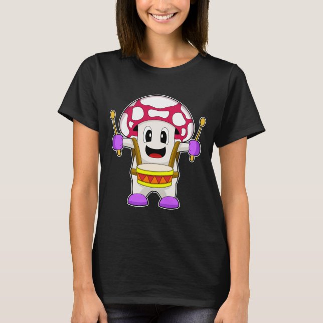 T-shirt Musicien de champignons Musique de tambour (Devant)