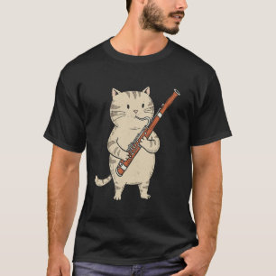 T-shirt Musicien de chat de basson drôle Rétro Mignon Orch