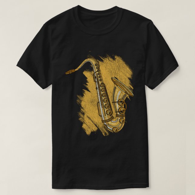T-shirt Musicien de jazz Cadeau instrument de musique saxo (Design devant)