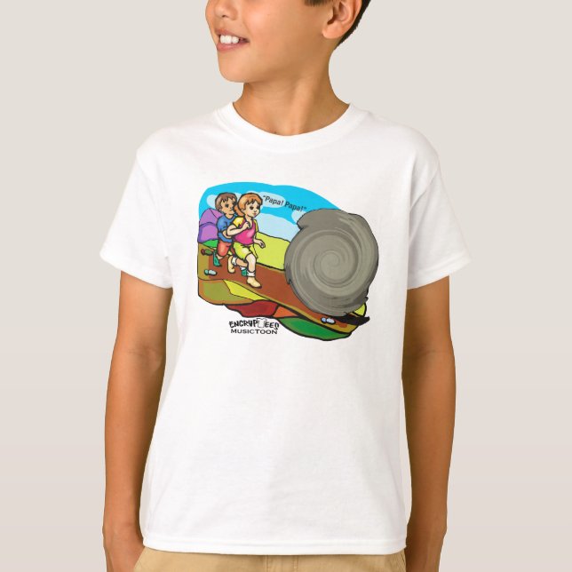 T-shirt MusicToon : Le papa était une pierre de Rollin : (Devant)