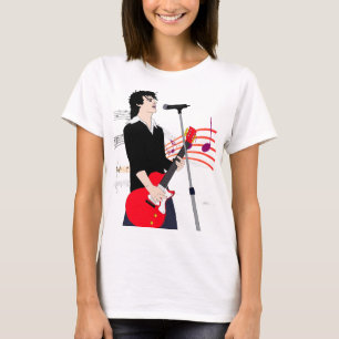 T-shirt Musique Art Cartoon Rocker Guy Guitar Player