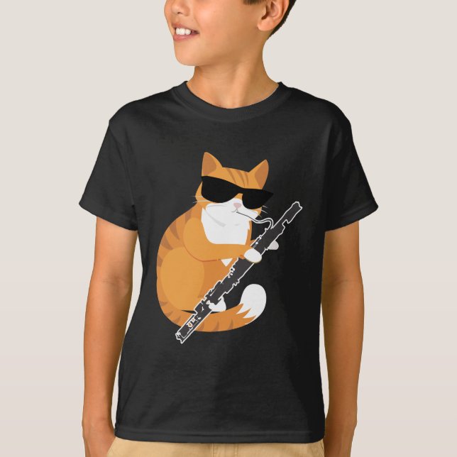 T-shirt Musique Cat Sunglasses Bassoonist Museo Bassoon (Devant)