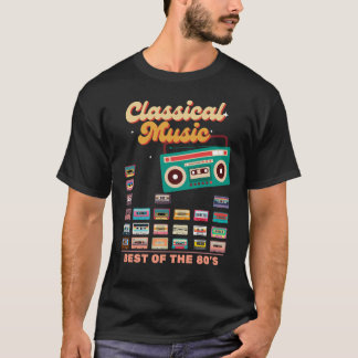 T-shirt Musique classique Cassette Bande Retro 80's Tee