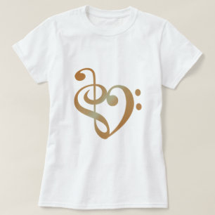 T-shirt Musique Coeur Cuivre en forme de coeur d'amour