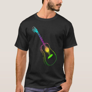 T-shirt Musique Colorée Neon Guitariste Baid Et Bass Gu