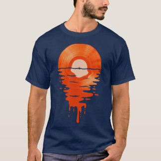 T-shirt Musique cool Vinyl Retro Orange