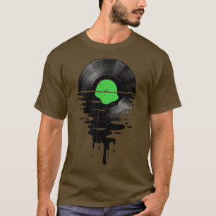 T-shirt Musique cool Vinyl Retro Vert Vintage
