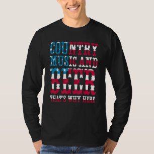 T-shirt Musique Country Et Bière C'est Pourquoi Je Suis Ic