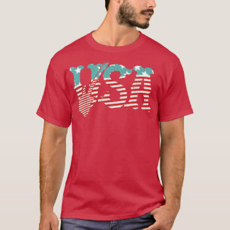 T-shirt Musique country Usa Guitare Vintage drapeau améric