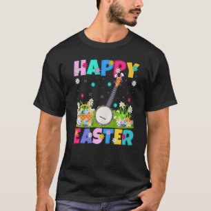 T-shirt Musique de banjo Lapin de Pâques heureux Banjo Dim