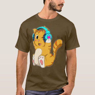 T-shirt Musique de chat avec casque