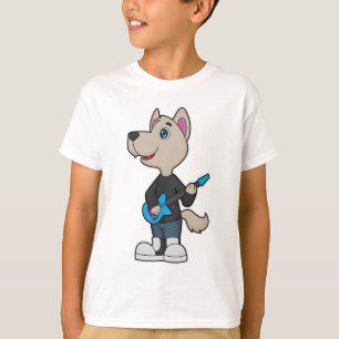 T-shirt Musique de guitare musicienne de chien