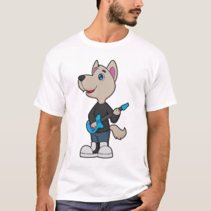 T-shirt Musique de guitare musicienne de chien