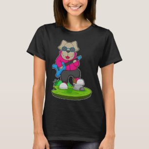 T-shirt Musique de guitare musicienne de chien