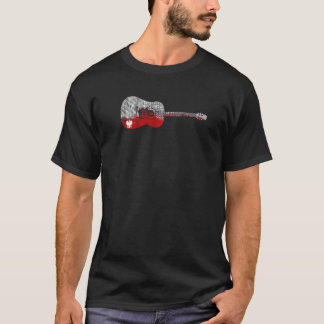 T-shirt Musique de guitare polonaise Drapeau de la Pologne