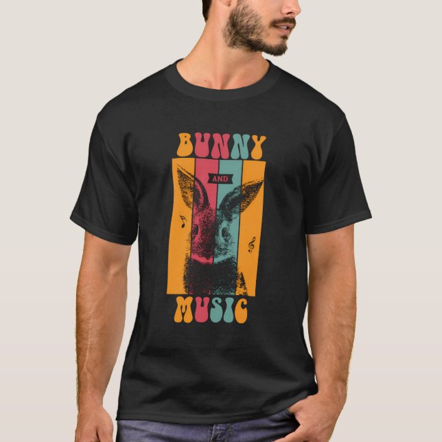 T-shirt Musique de lapin mignonne Bunny Funny (Devant)