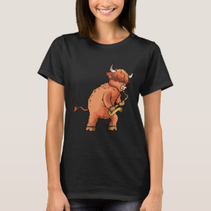 T-shirt Musique de saxophone de vache des Highlands