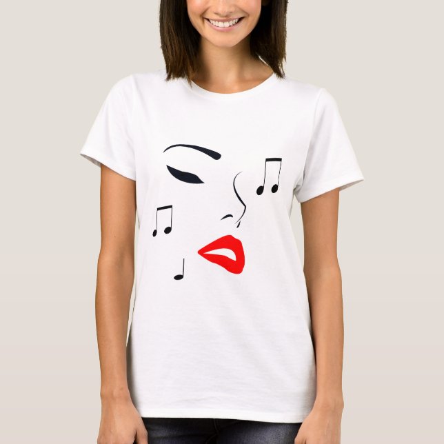 T-shirt Musique de visage féminine (Devant)