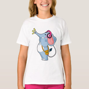 T-shirt Musique d'écouteur éléphant