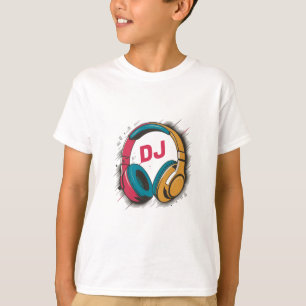 T-shirt Musique DJ couleur casque blanc