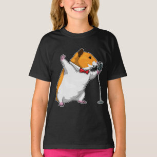 T-shirt Musique du microphone du chanteur Hamster