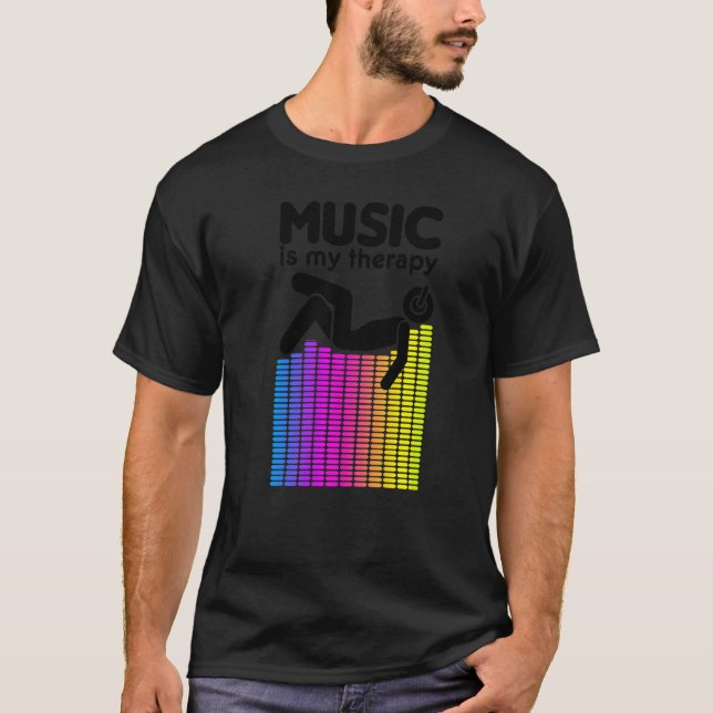 T-shirt Musique Est Mon Equalizer Thérapeutique Dj Rainbow (Devant)