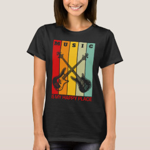 T-shirt Musique est My Happy Place Musique Guitare Lecteur