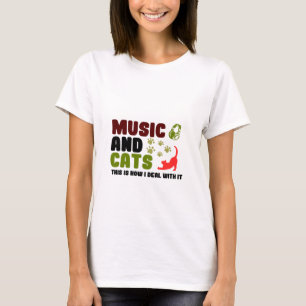 T-shirt Musique Et Chats