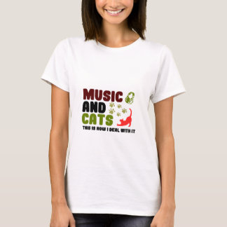 T-shirt Musique Et Chats
