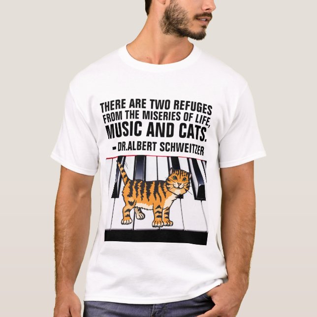 T-shirt MUSIQUE ET CHATS, ALBERT SCHWEITZER CITE CAT T-Shi (Devant)