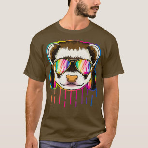 T-shirt Musique Ferret Dj Avec Casque Musique Ferret Lov